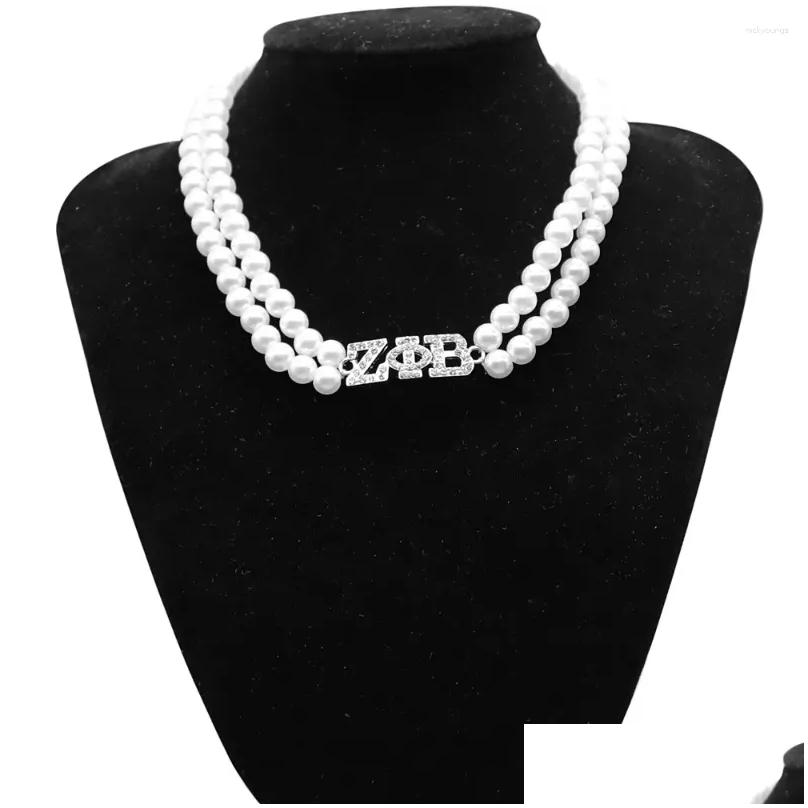 Chokers Choker Imitation Pearl Statement Greek Organization Society Zob Sign Zeta Phi Beta Necklace Drop Delivery Jewelry Necklaces Pe Otmqo