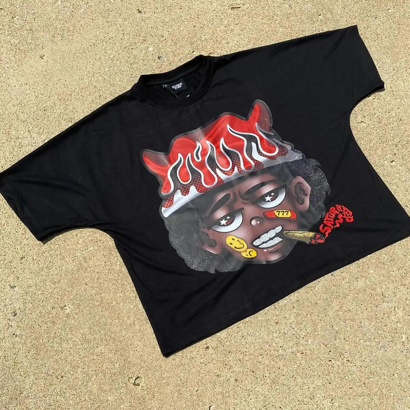 Retro cartoon n graphic tshirt y2k top oversized for couples professional choice Gothic harajuku street mens clothing 240819