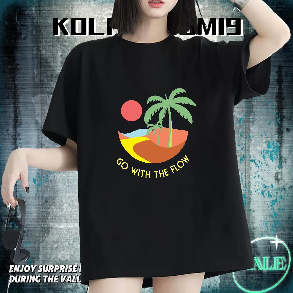 New Arrival Womens Tshirts Outdoor Short sleeve Soft Wear Nice 230g Pure Cotton sea Oversized Woman T Shirts