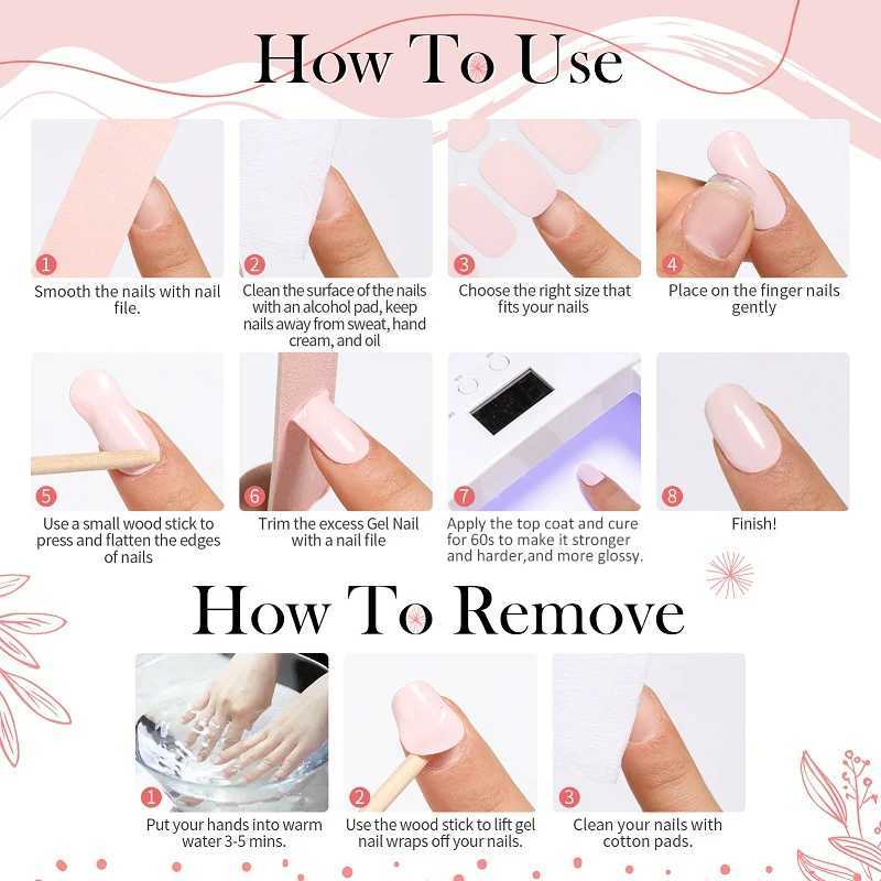Semi-cured French Nail Wraps Gold Sliver Glitter Gel Lasting Eco-friendly Manicure UV Lamp Need Nail Sticker Finger DecalsXJ240815