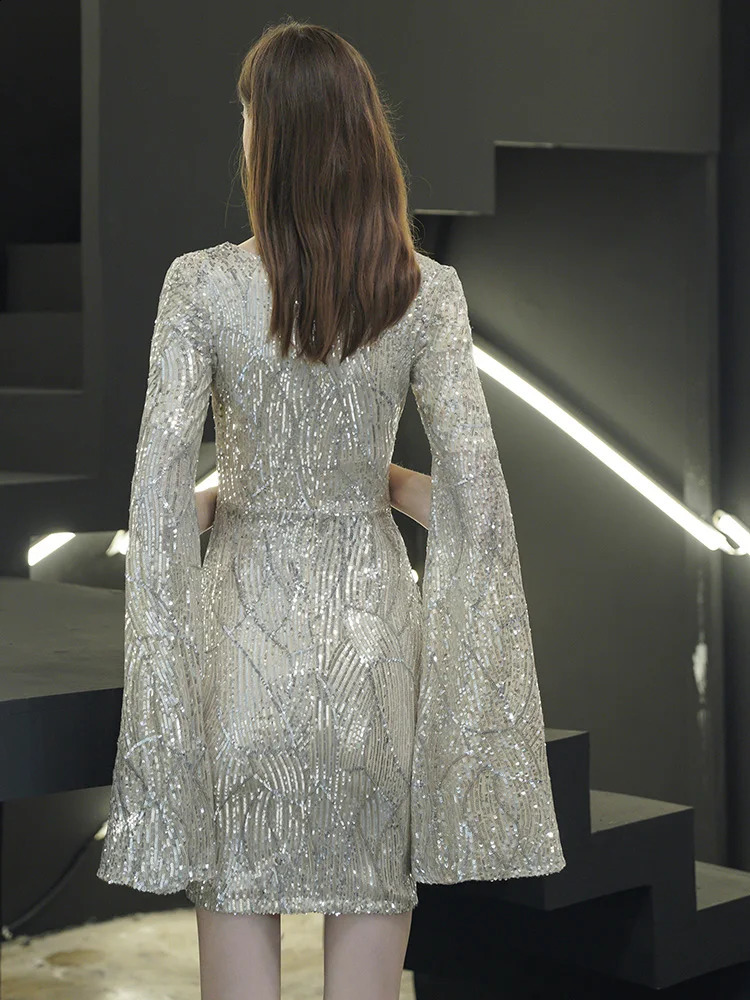 YIDINGZS Women Prom Dress Sexy Sequin Dress Long Sleeve Party Bodycon Dress 240819