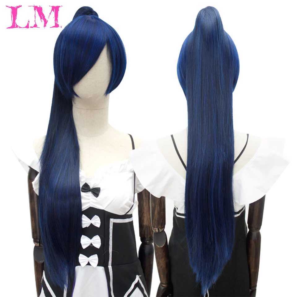Long straight clip in ponytail hair extension synthetic ponytail black purple red hair role-playing wig party synthetic wig W240817
