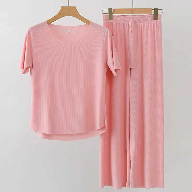 Pajama set for men and women matching casual wear summer short solid couple pajamas Korean soft fashion pajamasW240719