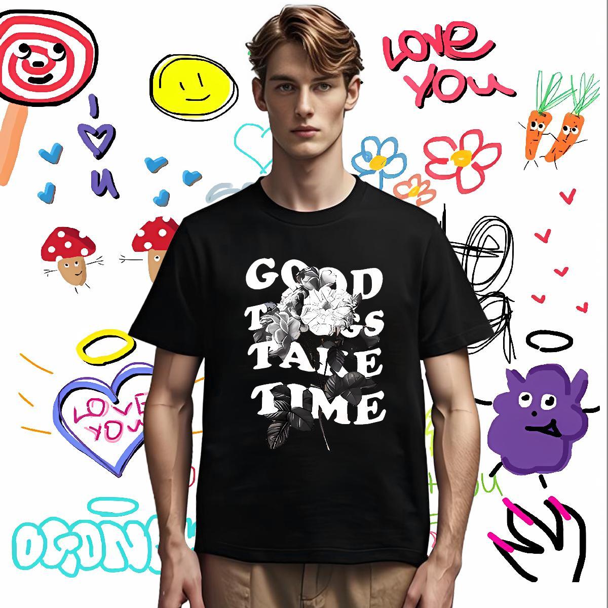 Wholesale Tshirt for Man Woman flower Sports Casual 230g Pure Cotton Tops Shirt O-Neck Short Sleeve Classic Man T Shirts Skull