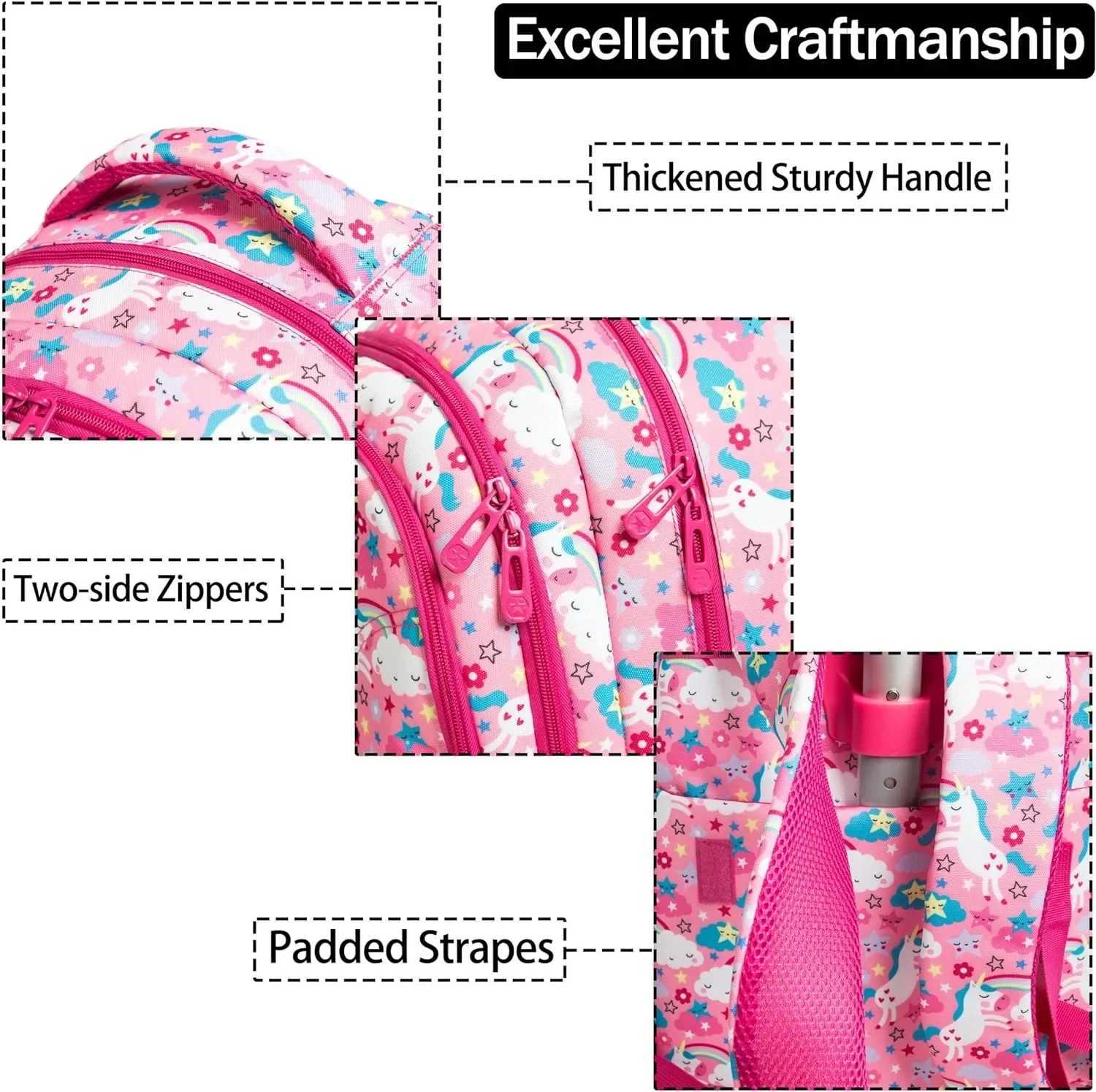Girls School Backpack Child Wheeled Bag Set for Boys Roller Bag Rolling Luggage School Trolley Backpack with Lunch Bag Insulated Y240820