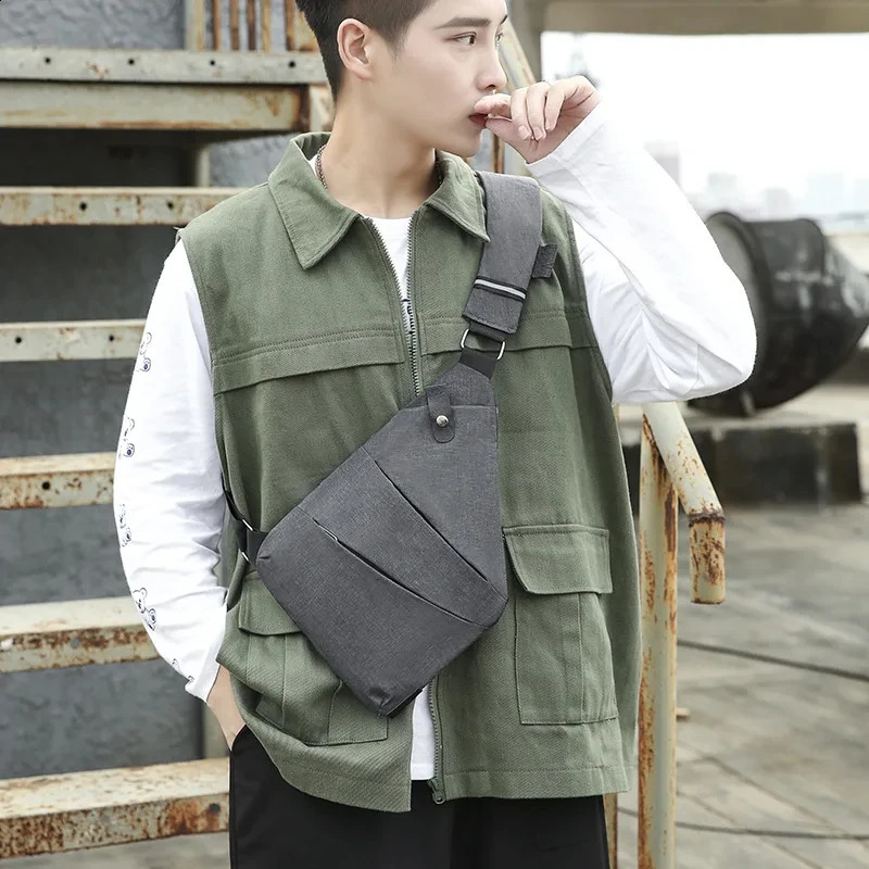 Multifunction Chest Bags Anti Theft Single Crossobdy Bags for Men Male Cross Body Messenger Bag Burglarproof Shoulder Bag 240819