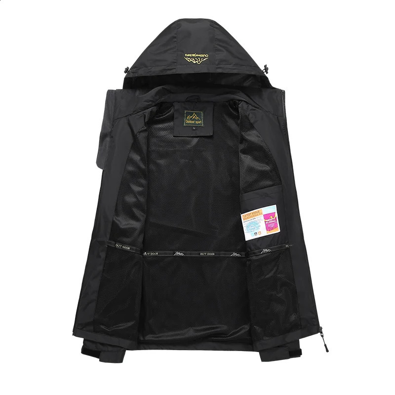 Mens waterproof hiking jacket autumn mens large windproof outdoor camping hunting running fishing sports 240819
