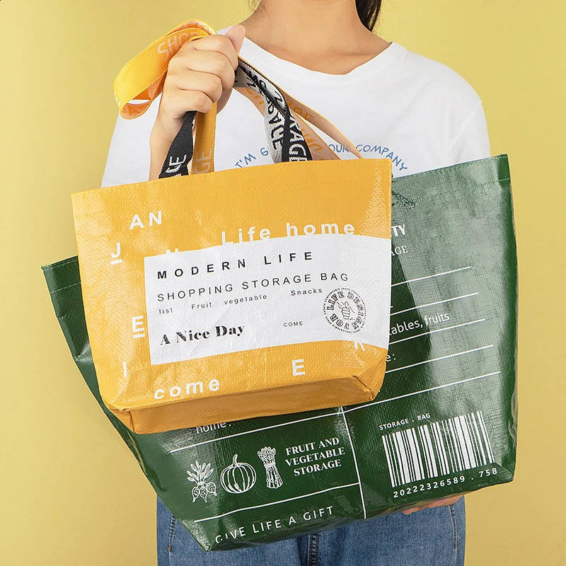 Largecapacity Waterproof Supermarket Shopping Bag Portable PP Woven For Retail Stores Boutique And Supermarkets 240819