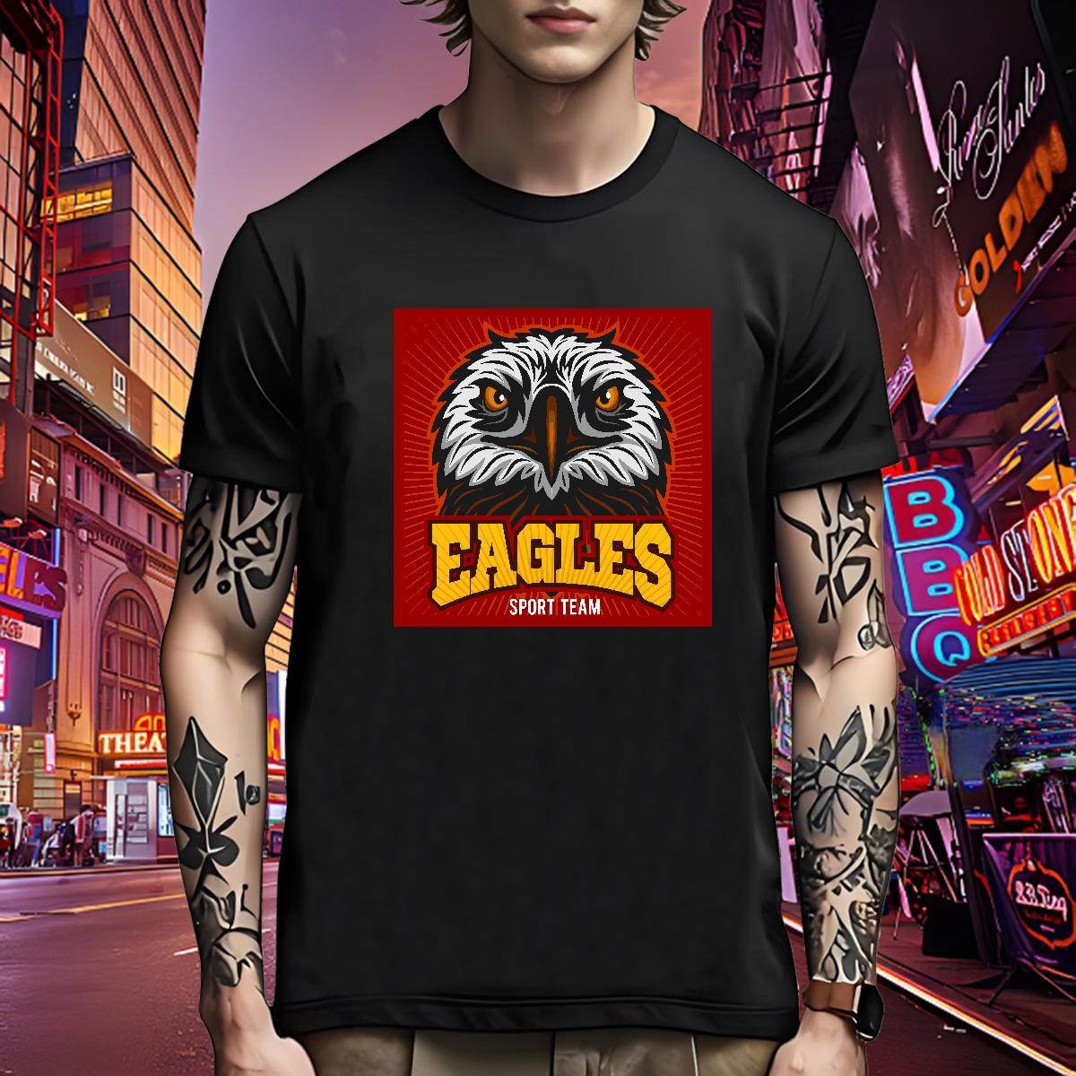 TOP Quality T-Shirts for Men eagle Breathable Beach Custom Printed 100% Cotton 230g Mens Tshirts Fashion New Clothings