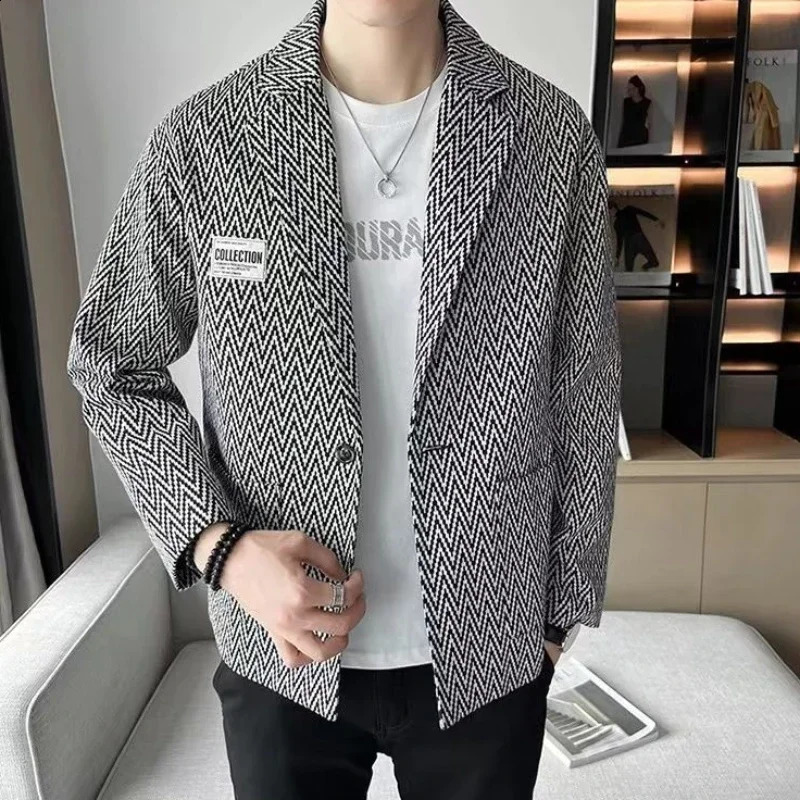Party jacket mens single chest flat original casual y ner highquality fashion simple 240819