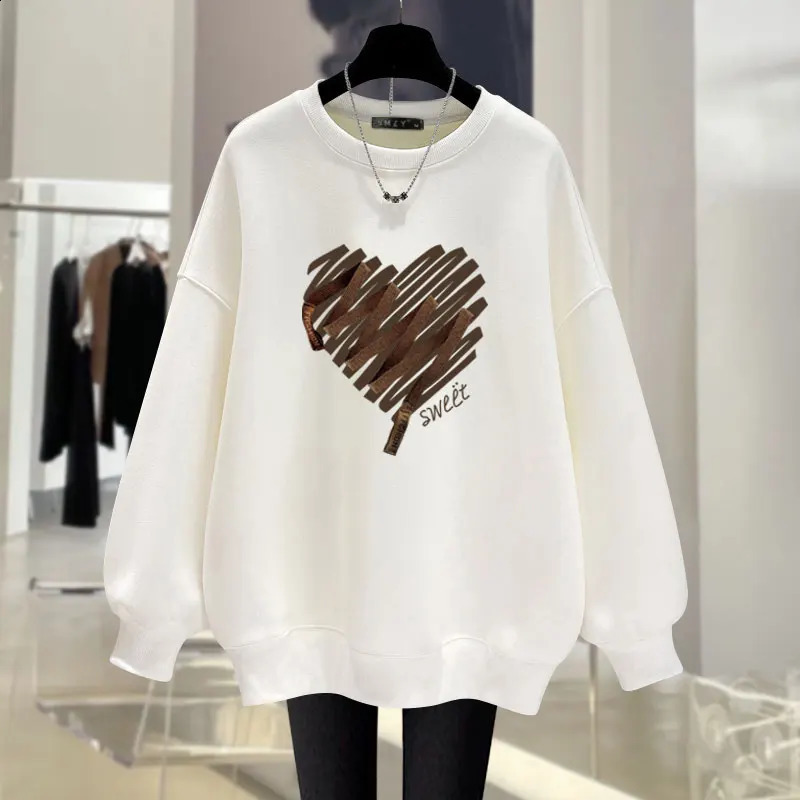 Autumn Winter Fashion Printed Sports Shirt Womens Oneck Casual Loose Cotton Hoodie Retro Zipper 240819