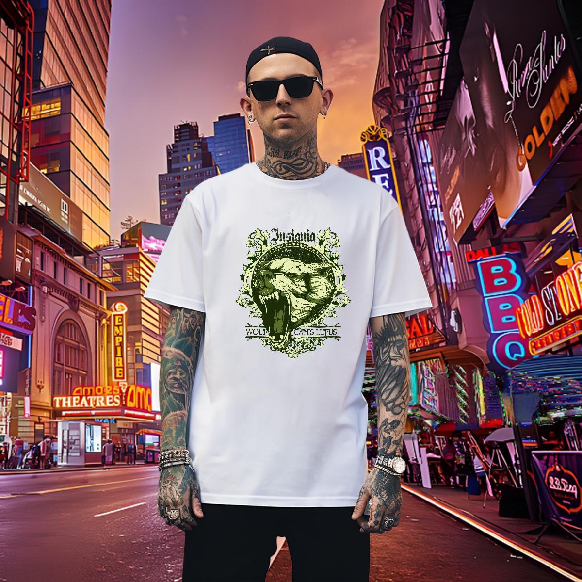 Cool T-Shirts lion Breathable Soft Spring Summer Custom Anime 230g 100% Cotton Men Clothes T-Shirt 2024 Designer Tops Shirt