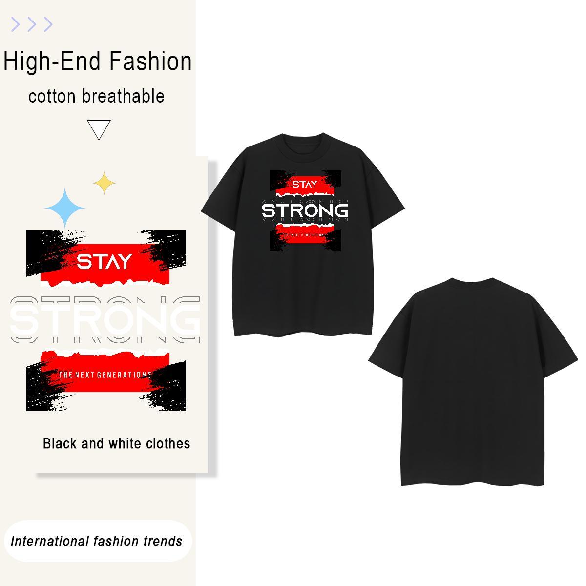 Brand letter 230g Pure Cotton Men Tees Street Wear Crew Neck T-Shirts Fashion New Customized Tops
