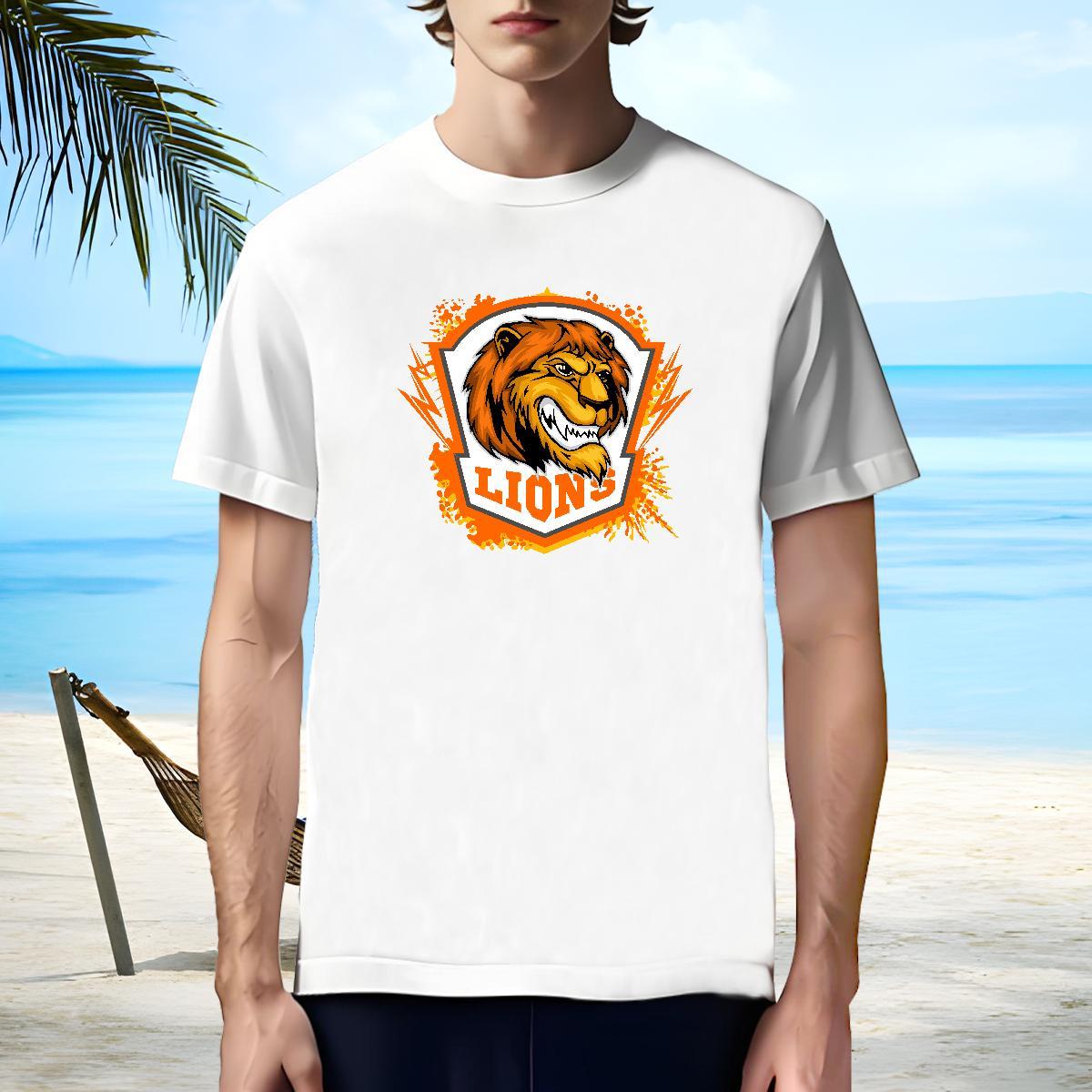 Popular Mens T Shirts lion Short Sleeve O-Neck Outdoor Black White 230g Cotton Couples T Shirts 2024 New Clothes