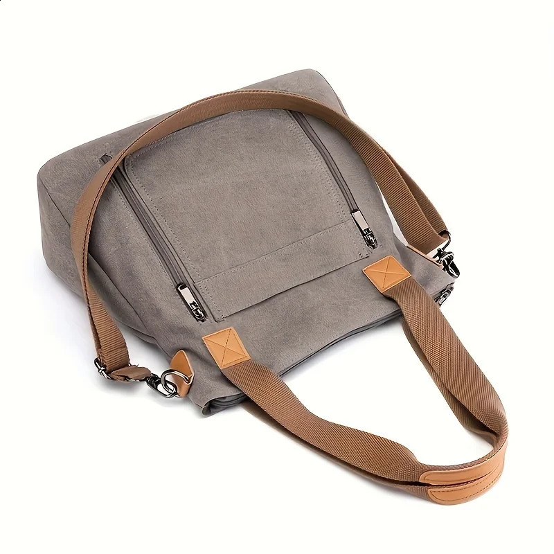Womens large capacity casual practical fashionable retro canvas shoulder handbag cross body bag 240819 174d 4
