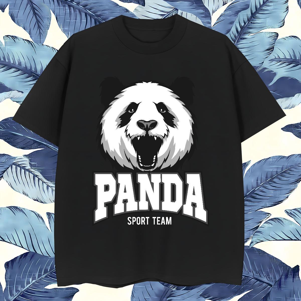 Comfortable T-Shirts panda Breathable Short Sleeve Home Outdoor Custom Printing 230g Cotton Men Tshirts Stylist Polos