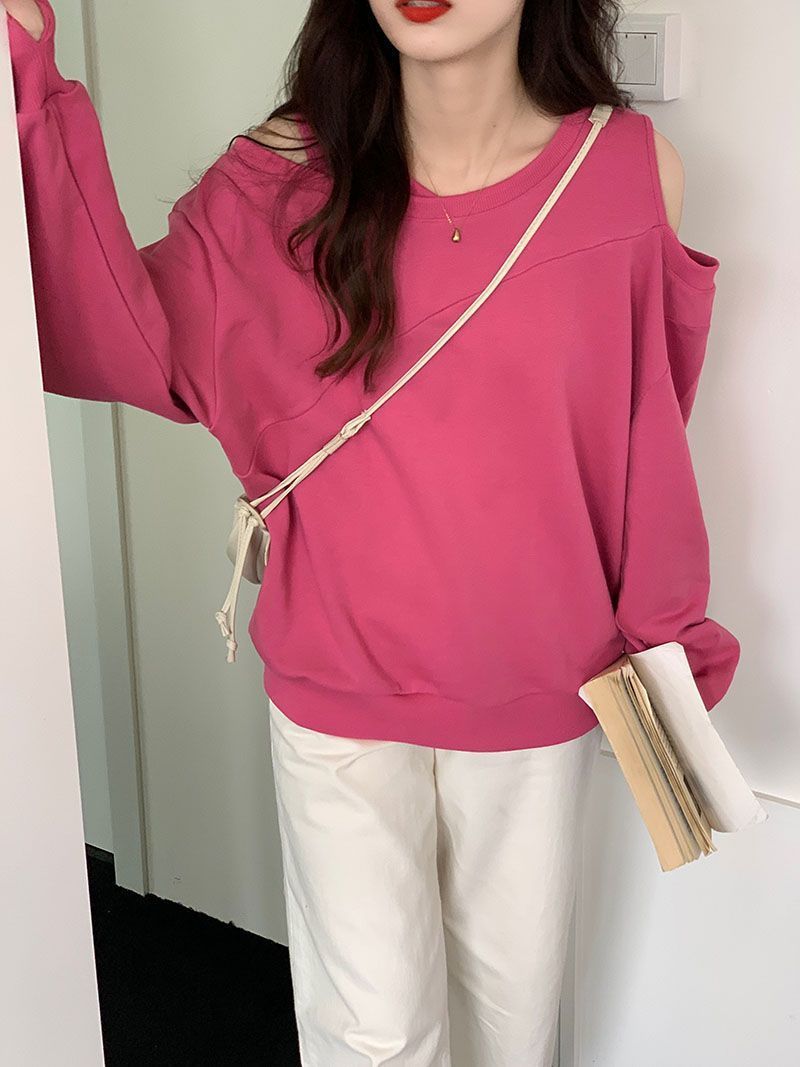 Woman T-shirt Red Sexy Clothing Loose Plain Top for Women Off Shoulder Old Simple Tshirt Stylish Original Xxl Emo Tee