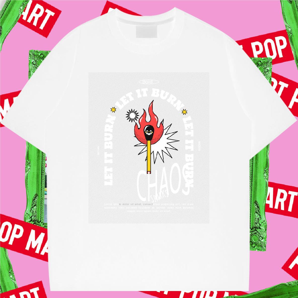 Cool Design fire 230g 100% Cotton Couples T Shirts Street Casual O-Neck Short Sleeve Man T Shirts New Cartoon Print Tees
