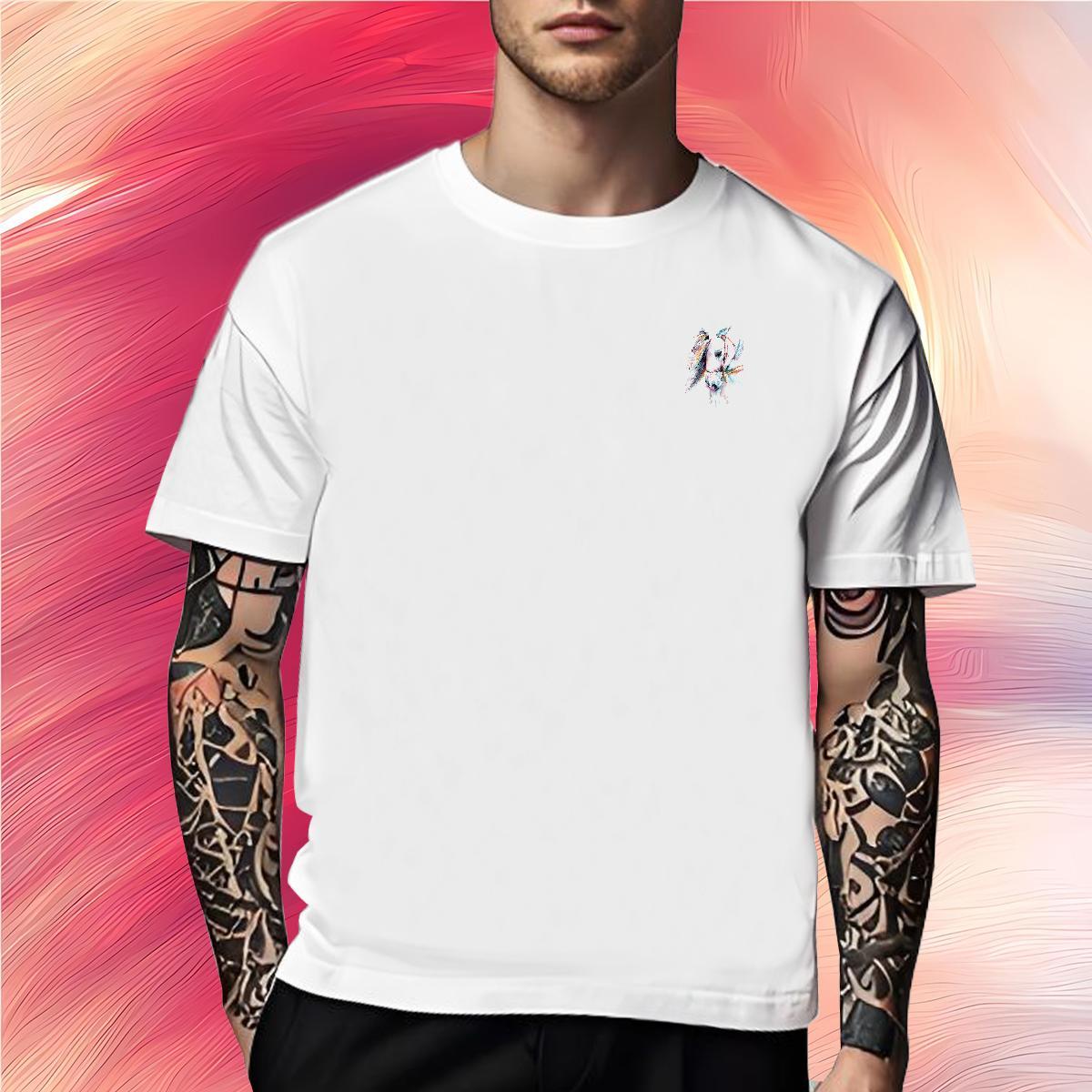 DIY Mens Tshirts horse Anime Printing Street 100% Cotton 230g Tee Shirt Breathable Short Sleeve Loose T Shirts Men Custom Big Size