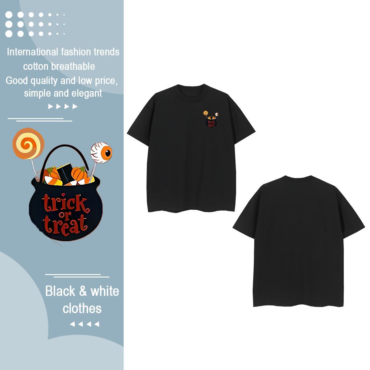Fashion Casual Tshirt for Man Woman halloween Outdoor 230g 100% Cotton Top Tees Breathable Crew Neck Comfortable Mens T Shirts Graphic