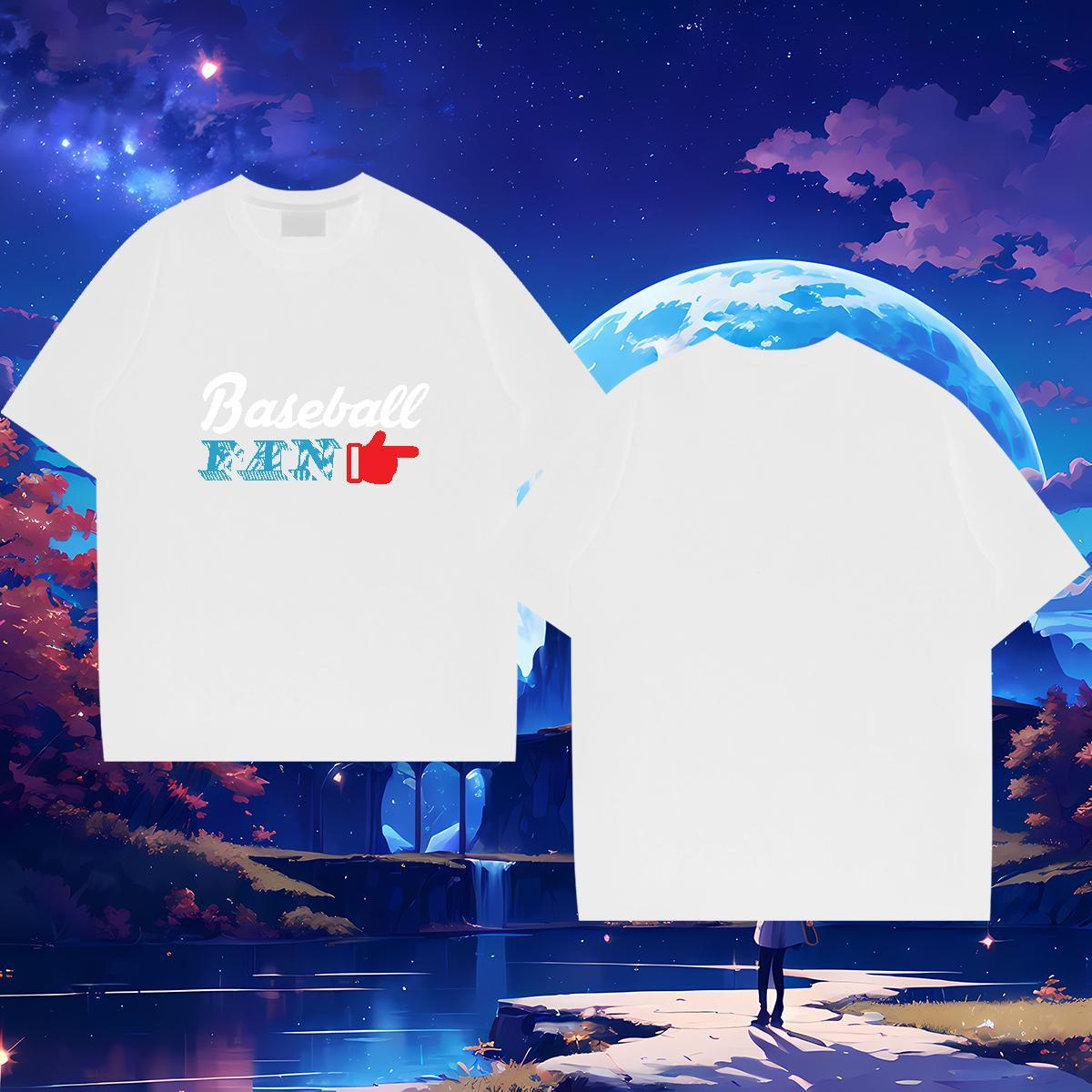 Wholesale baseball 230g 100% Cotton Men Clothes T-Shirt Daily Outfit O Neck Short Sleeves Mens T Shirts Factory Direct DIY Anime Tops Shirt