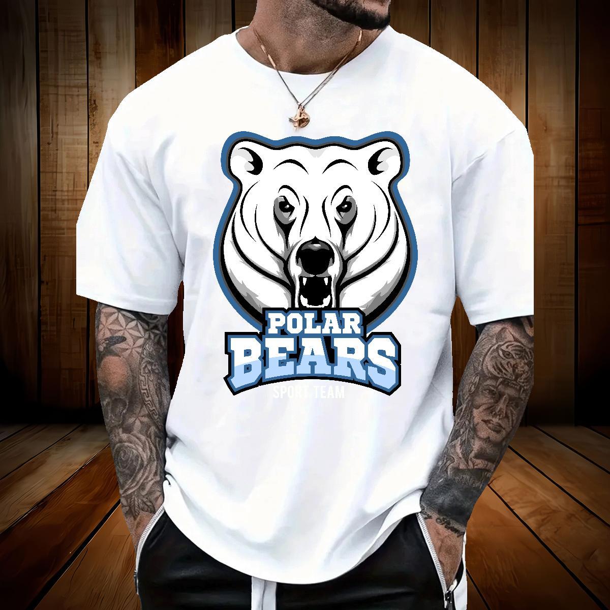 TOP Quality T shirt bear Round Neck Short Sleeve Street DIY Logo Oversized 230g Cotton Men Clothes T-Shirt 2024 DIY Tees Shirts
