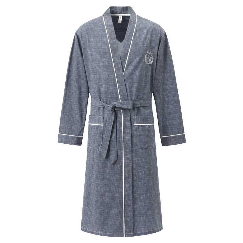 Large size 4XL autumn and winter new mens long robe high-quality mens long robe with bathroom mens tight fitting cotton luxury pajamasW240719