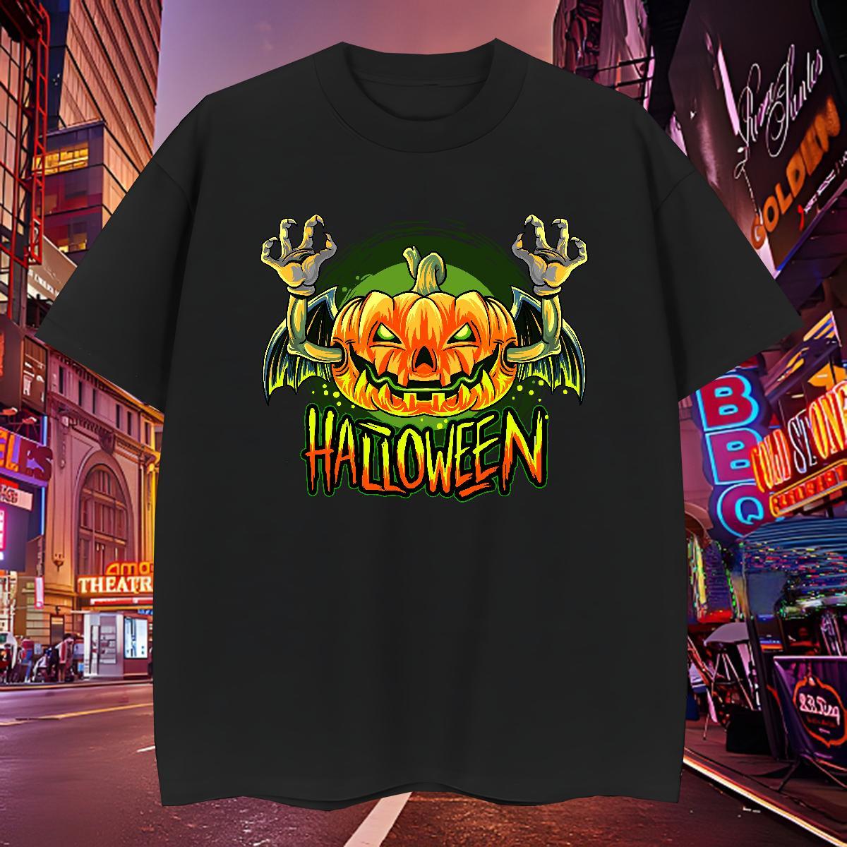 Popular Mens T Shirts pumpkin Breathable Crew Neck Home Outdoor Custom Anime 100% Cotton 230g Tshirts Factory Direct Clothes