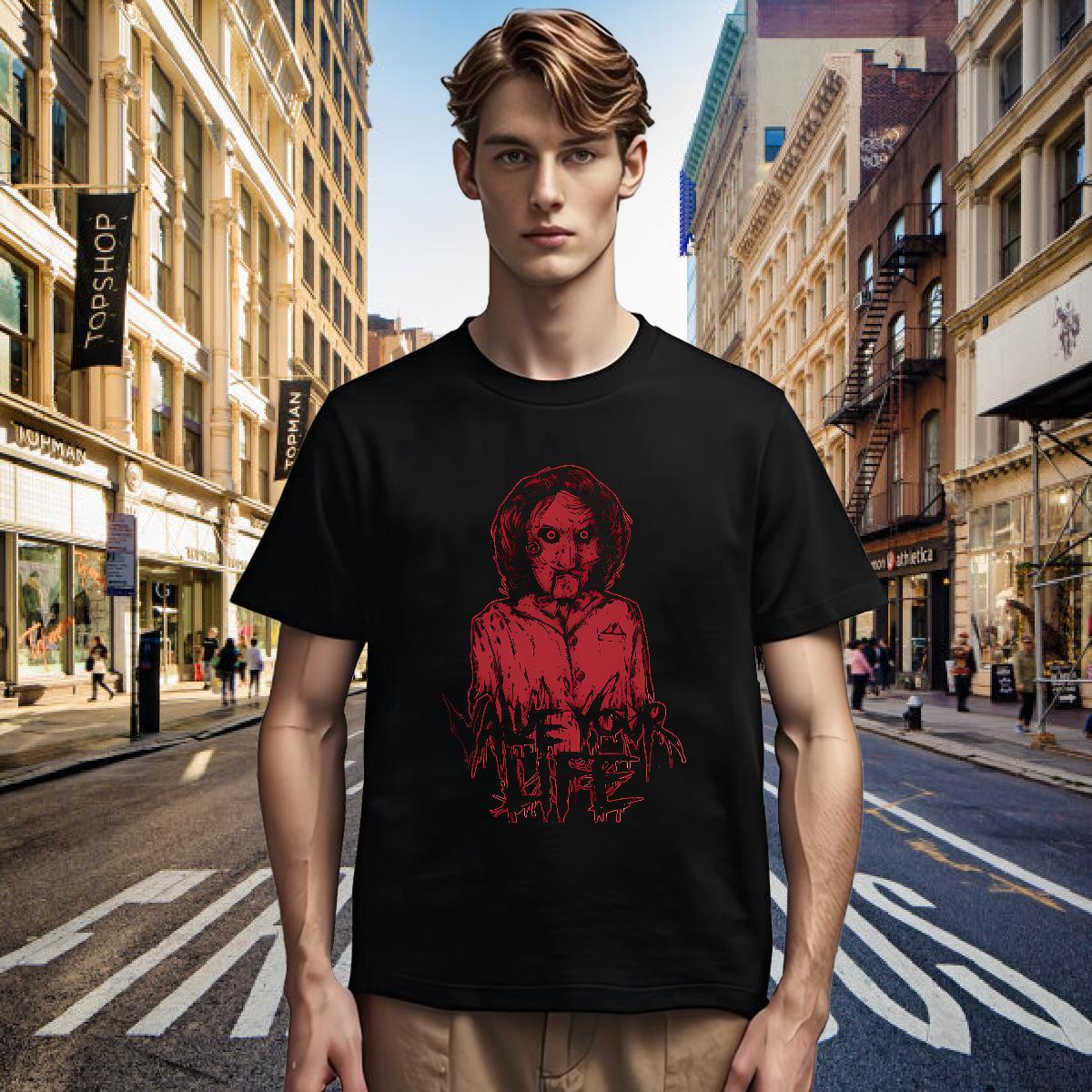 T Shirts Men 230g Pure Cotton scary Sport Breathable Soft Plus Size Cartoon Men Tops Tees Stylist Cool Polos