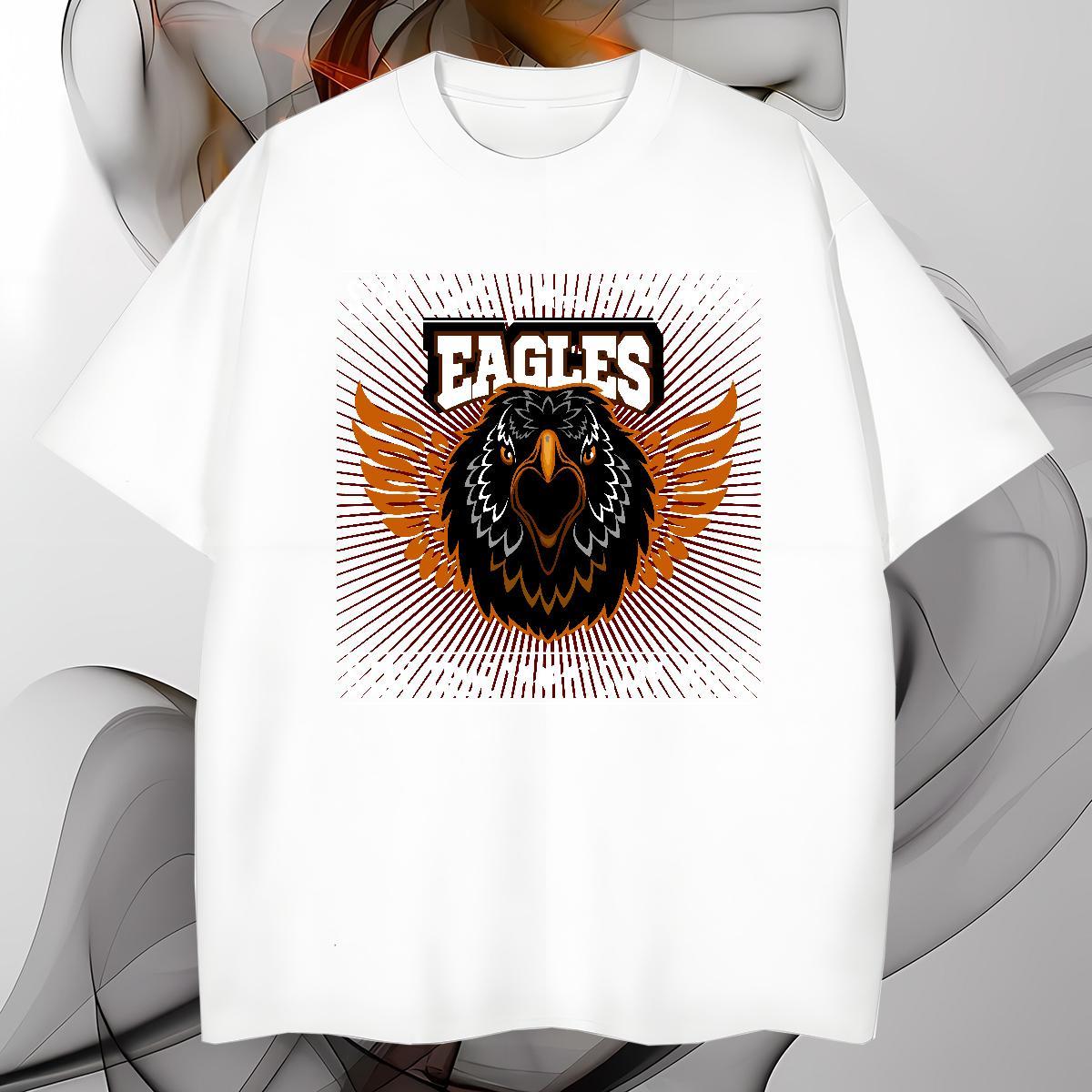 TOP Quality T-Shirts for Men eagle Round Neck Short Sleeve Daily Wear Plus Size Custom 230g Pure Cotton Men Clothes T-Shirt 2024 Summer Tees