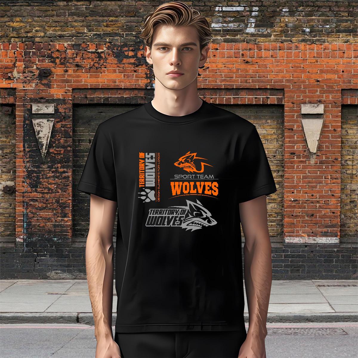 Unisex T-Shirts wolf Crew Neck Breathable Sports Casual DIY Logo Oversized 230g 100% Cotton Couples T Shirts Designer Wear