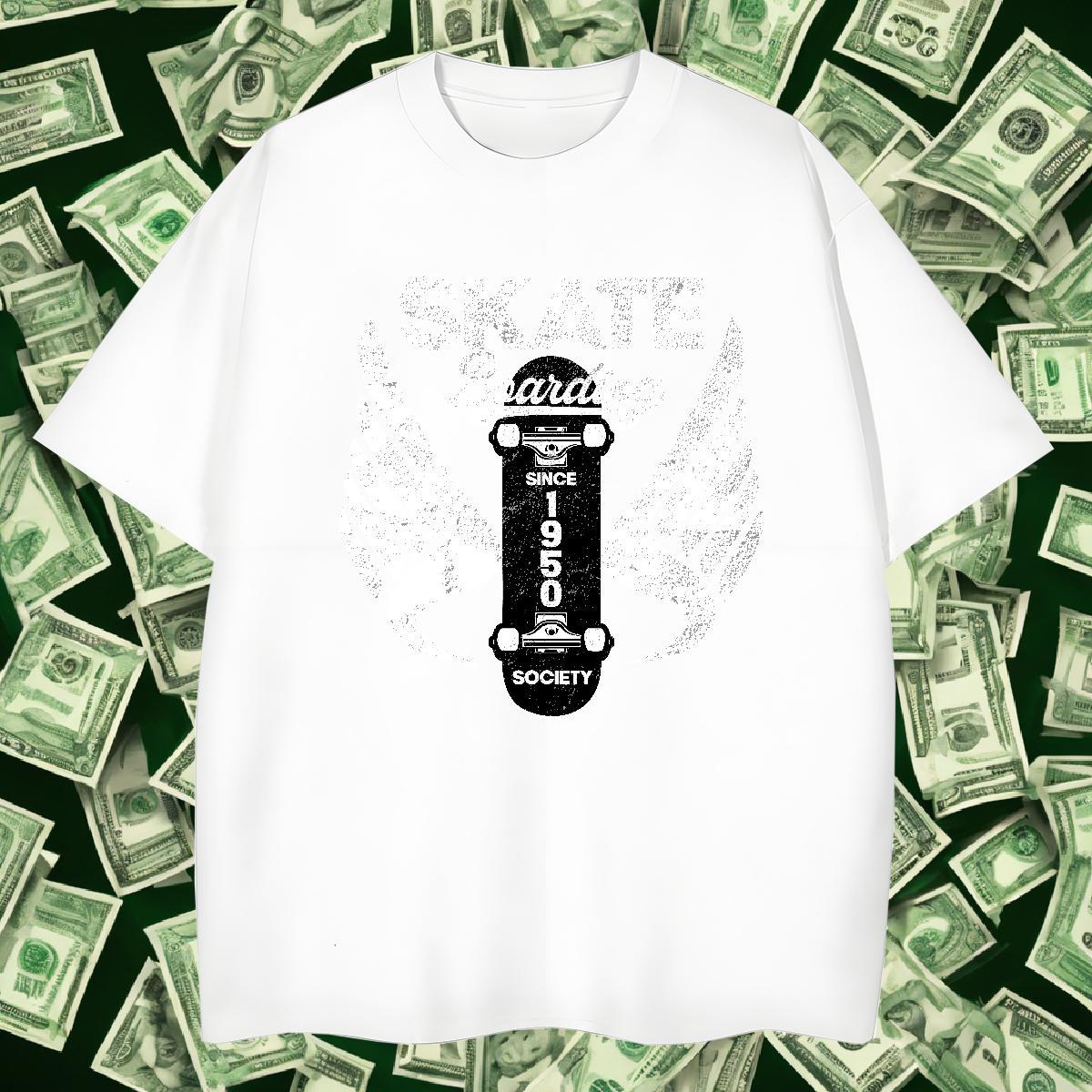 Cool Tshirts Street Casual 230g Cotton Anime Breathable Crew Neck skateboarding T-Shirts Designer Fashion Top Tees