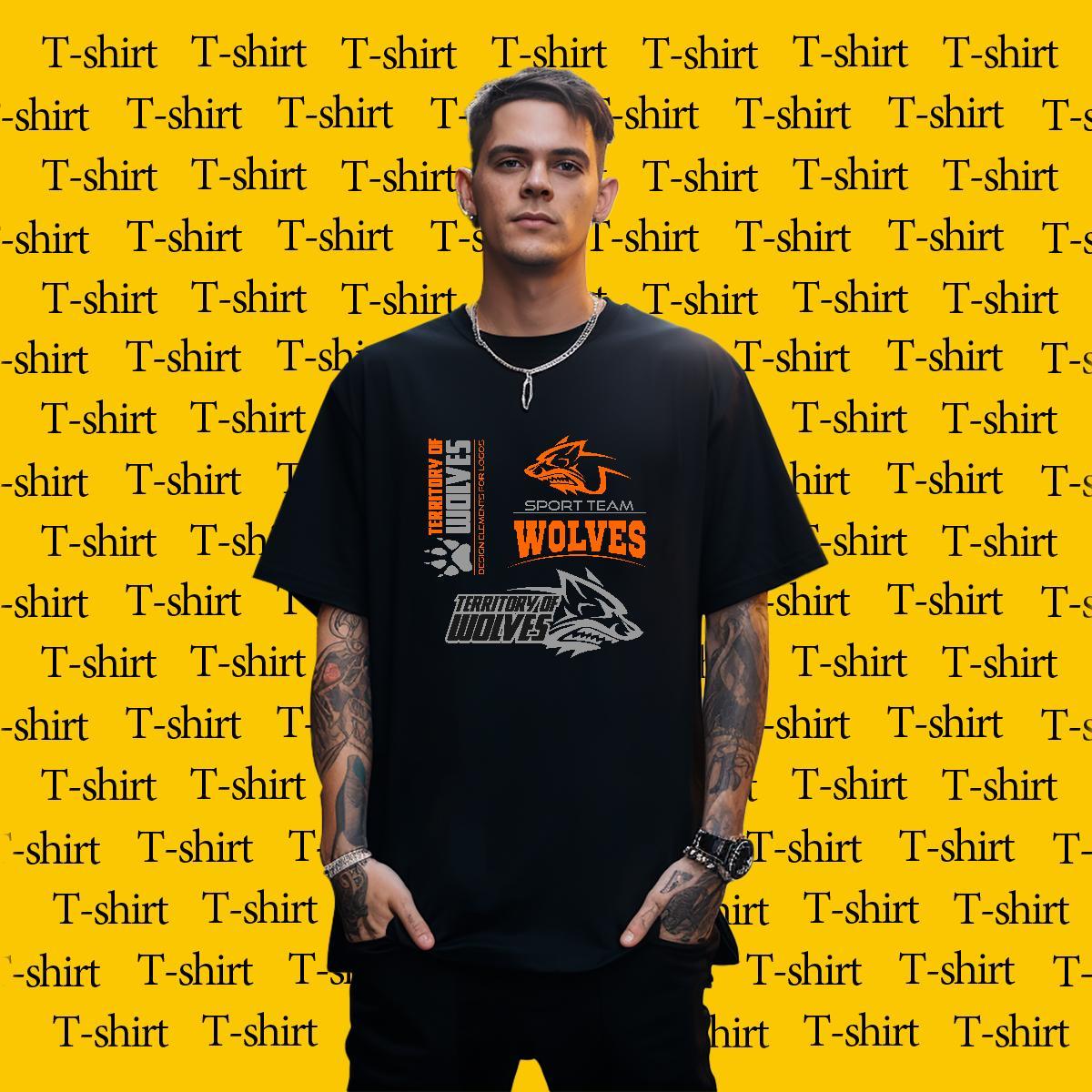 Designer T Shirts Men wolf Round Neck Short Sleeve Street Wear Custom Big Size 100% Cotton 230g Tshirt for Man Woman New Arrival Clothings