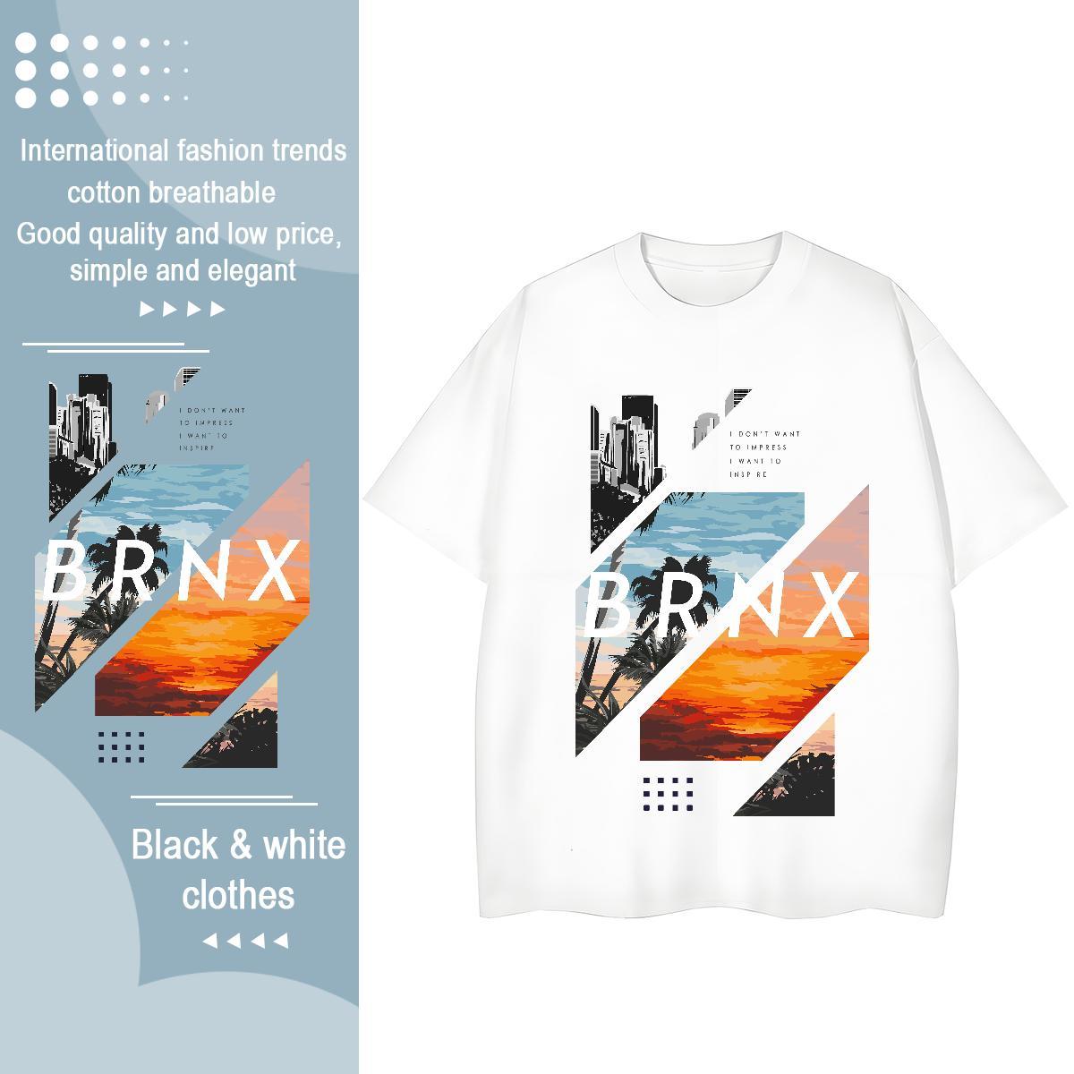 Wholesale Men Tops Tees tree Daily Outfit 230g Pure Cotton Clothings Crew Neck Breathable Unisex Man T Shirts Custom Anime