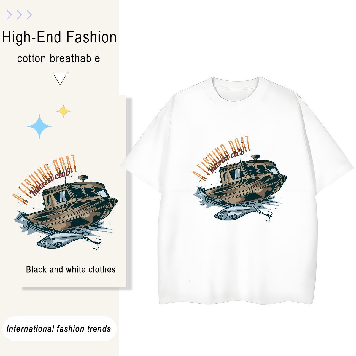 Loose shio 230g Pure Cotton Men Tees Home Outdoor Breathable Mens T Shirts Designer DIY Printed Polos