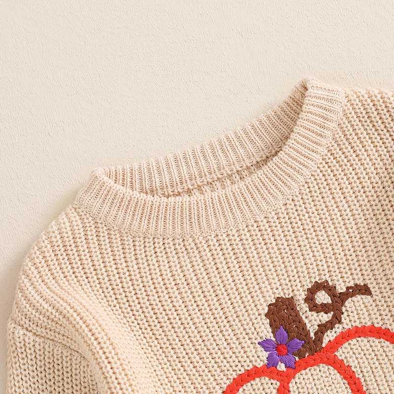 Baby boys and girls Halloween costumes baby sweaters childrens knitted sweaters newborn knitted long sleeved pumpkin embroidered tops W240820