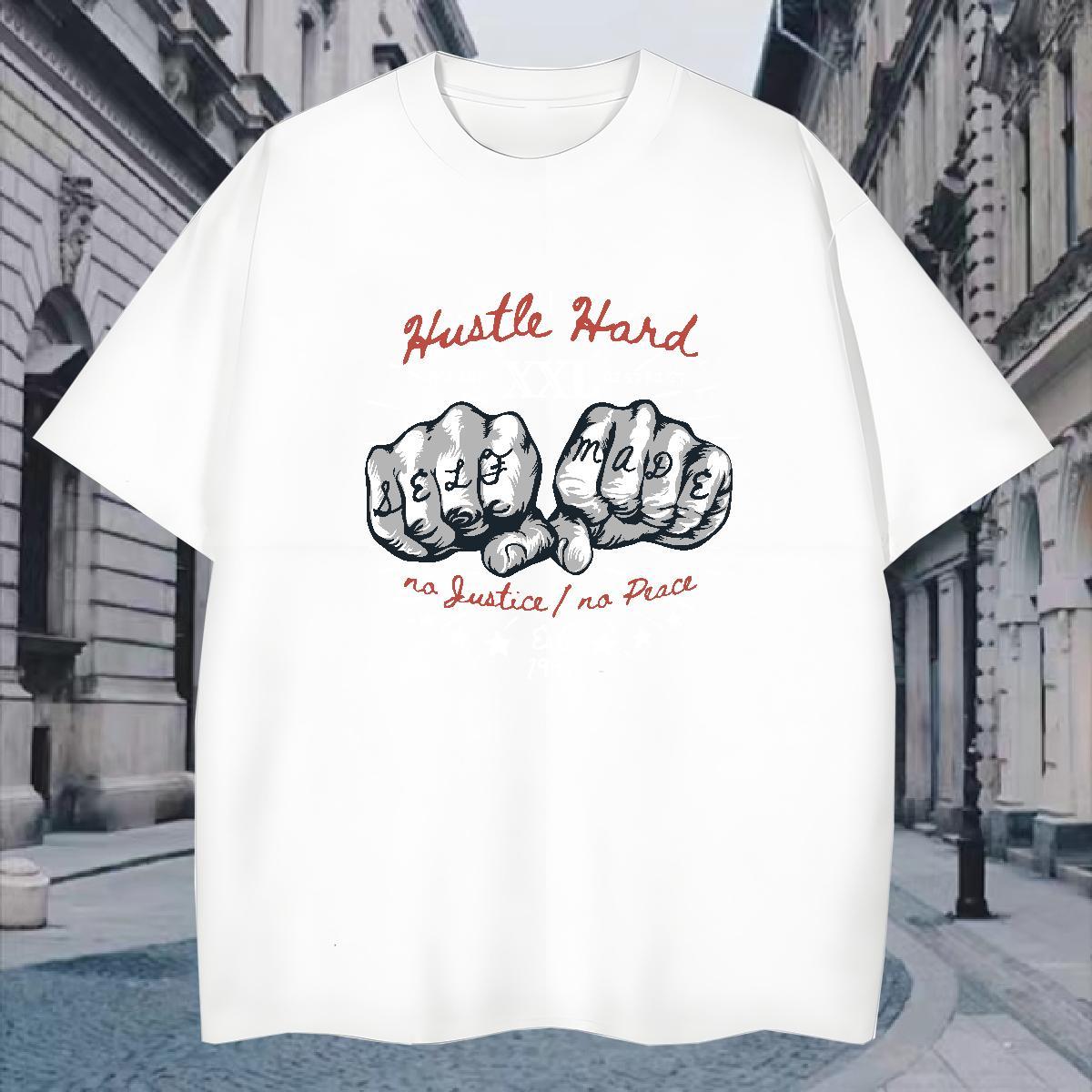 T-Shirts 230g Pure Cotton hand- Anime Printing Street O-Neck Short Sleeve Plus Size Custom Mens Tshirts 2024 Summer Free Shipping Clothings