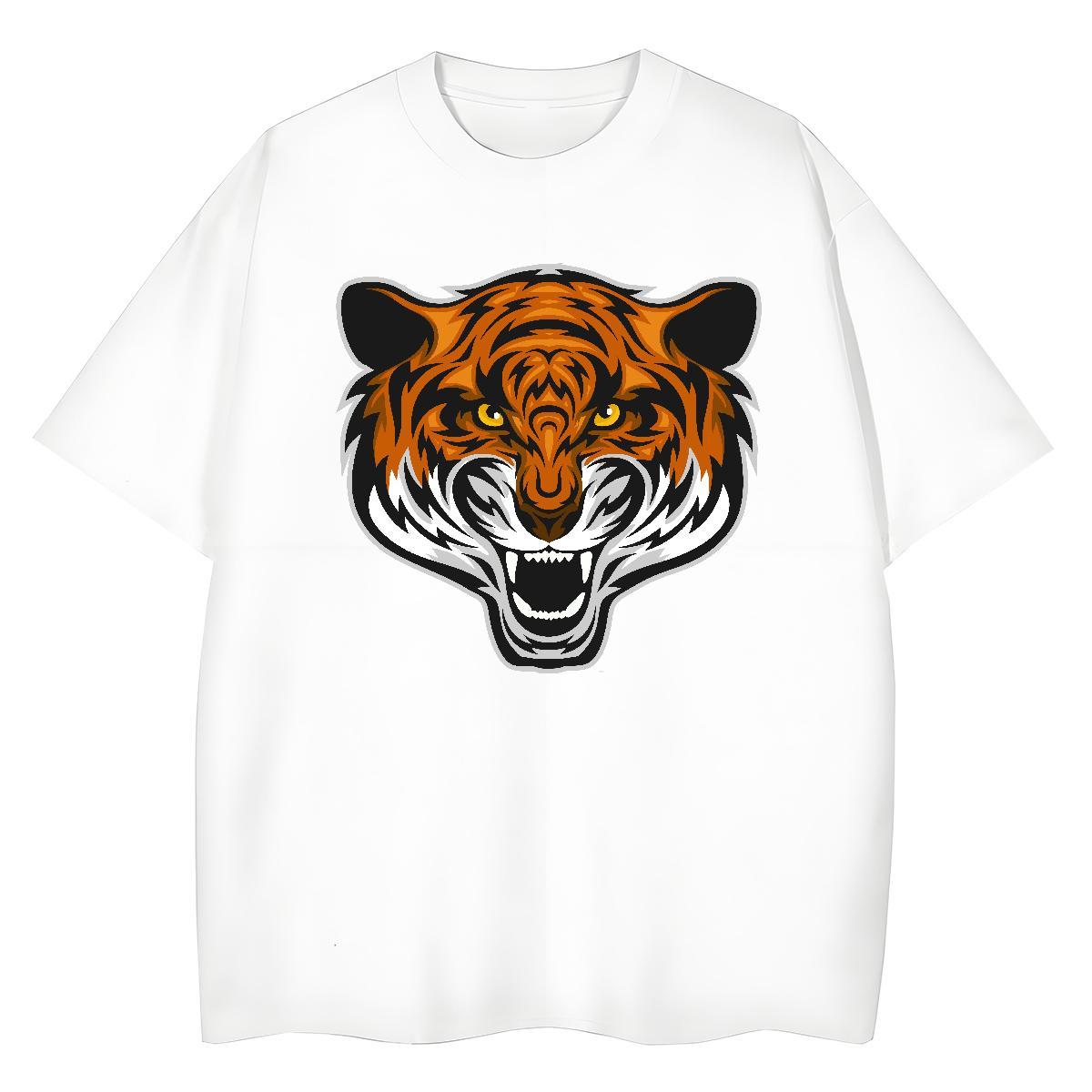 Brand Men T Shirts tiger Breathable Crew Neck Casual Daily Wear Custom Cartoon 100% Cotton 230g Tshirt for Man Woman 2024 Designer Tops Tees