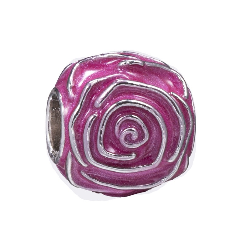 Hot Selling Best Quality Silver 100pcs / Lot Mixed European Charms Beads Pink Five Petals Flower Heart Handbag Fit Bracelet Snake safety chain DIY Cha