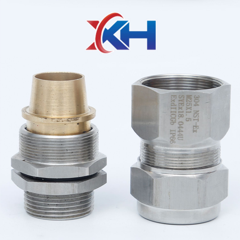 Stainless steel joint Single sealed armored gland head 304 stainless steel explosion-proof stuffing box gland waterproof cable clamping sealing joint 