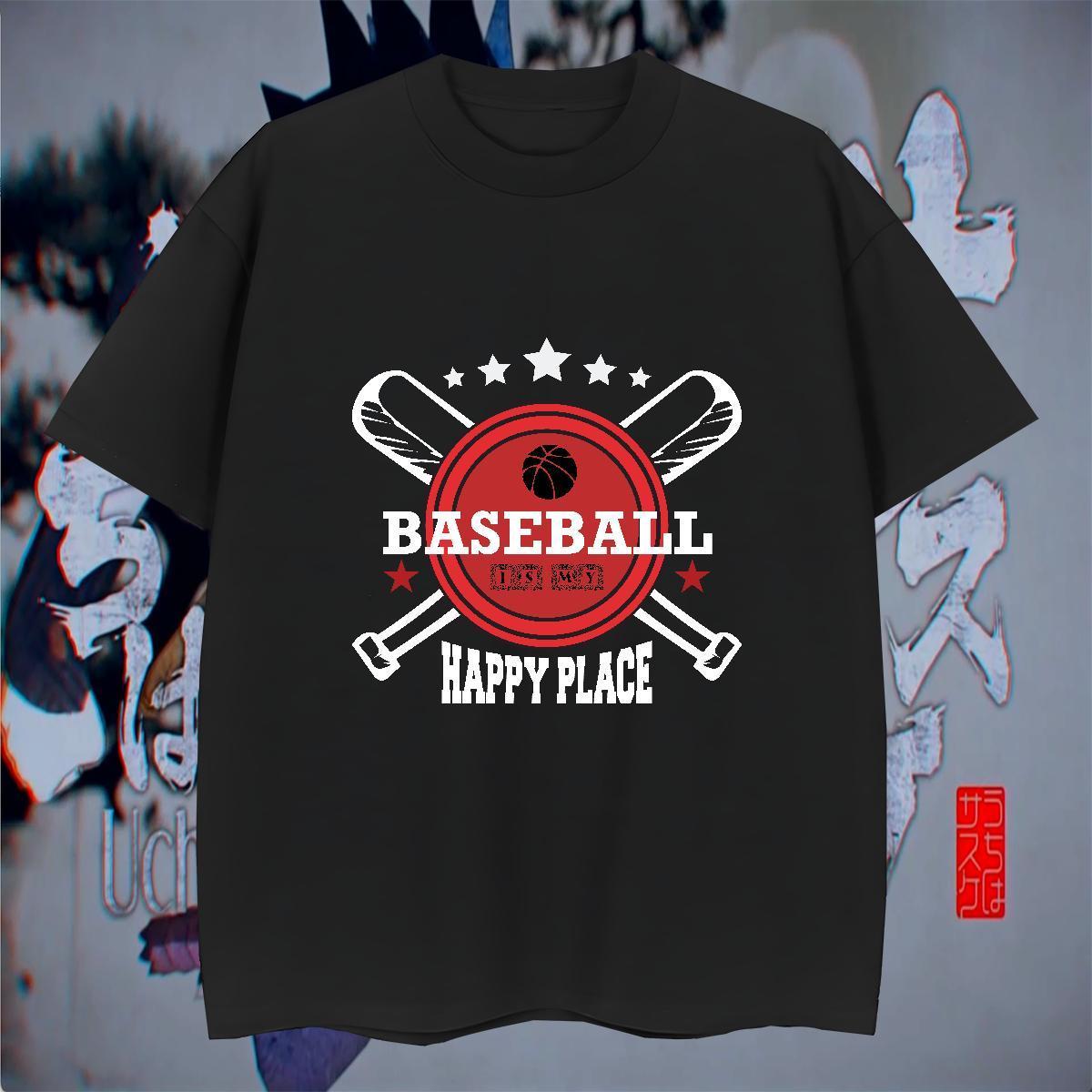 Wholesale Men Tees Anime Printing Street 100% Cotton 230g Custom Printing Pure Cotton baseball T Shirt For Man Classic Wear