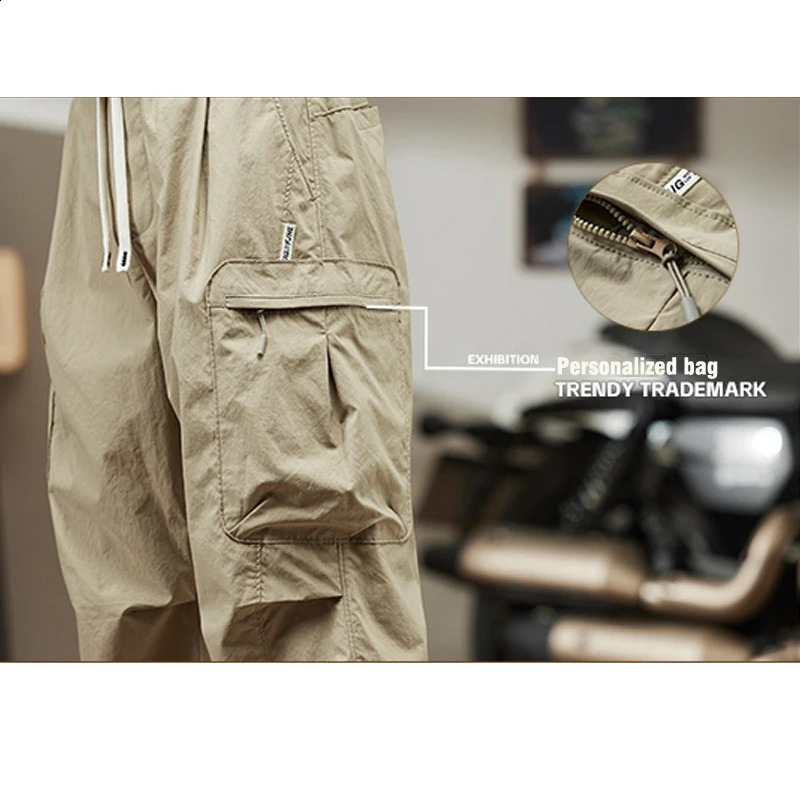 Paratroopers Pants Workers Mens Summer Skin American Straight Casual Cold Sports Big Pocket Big Pocket 240819