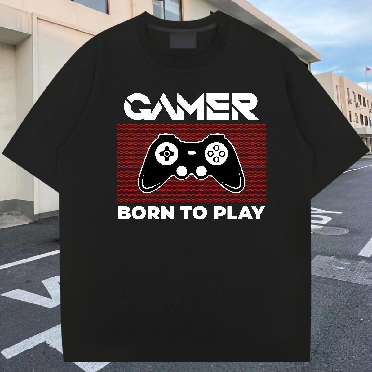 Comfortable Couples T Shirts Street Casual 230g 100% Cotton DIY Printed Breathable Crew Neck games T-Shirts for Men Free Shipping Tops