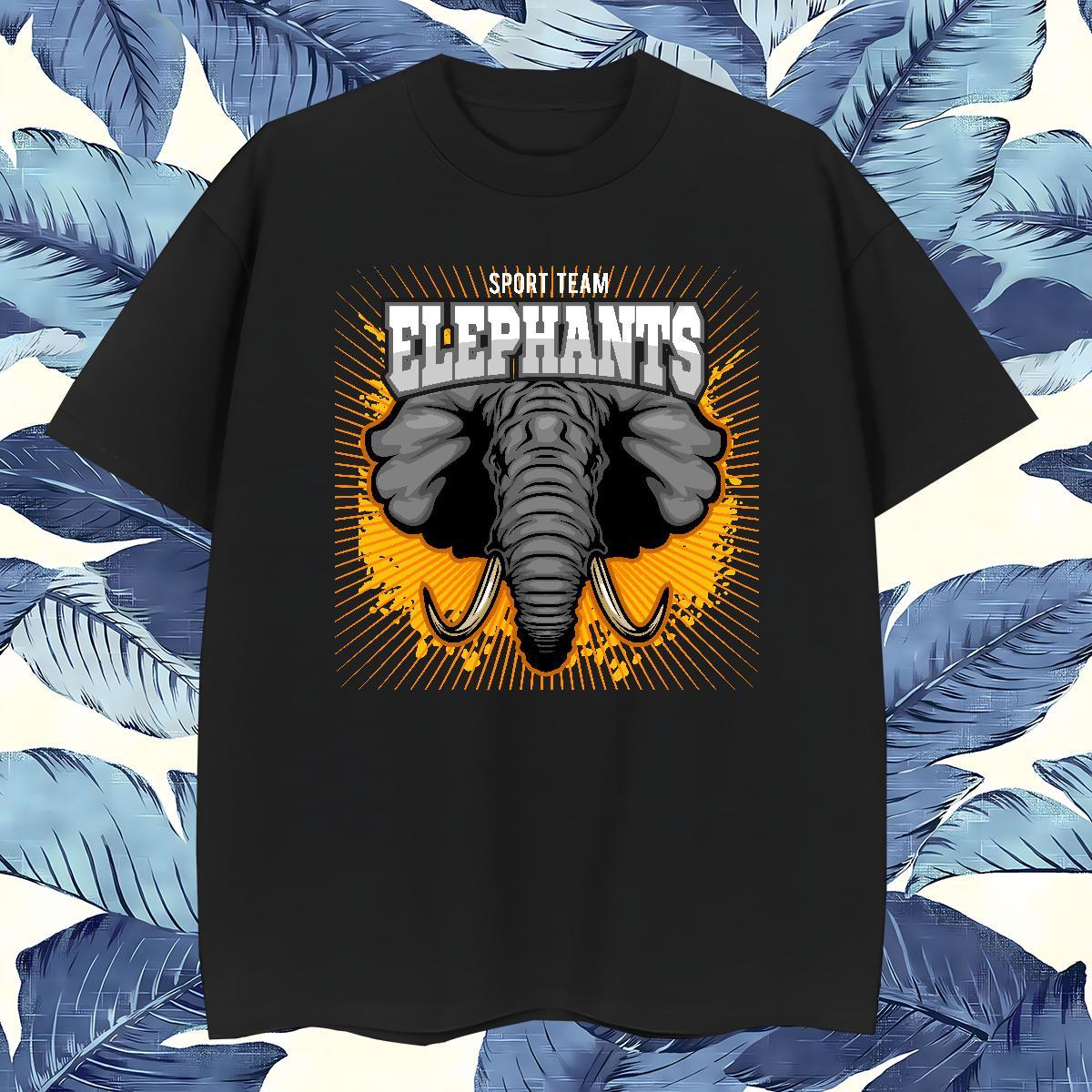 High Quality elephant T Shirt For Man Anime Printing Street Couples T Shirts 230g 100% Cotton Fashion Breathable Short Sleeve Plus Size Cartoon Top Te