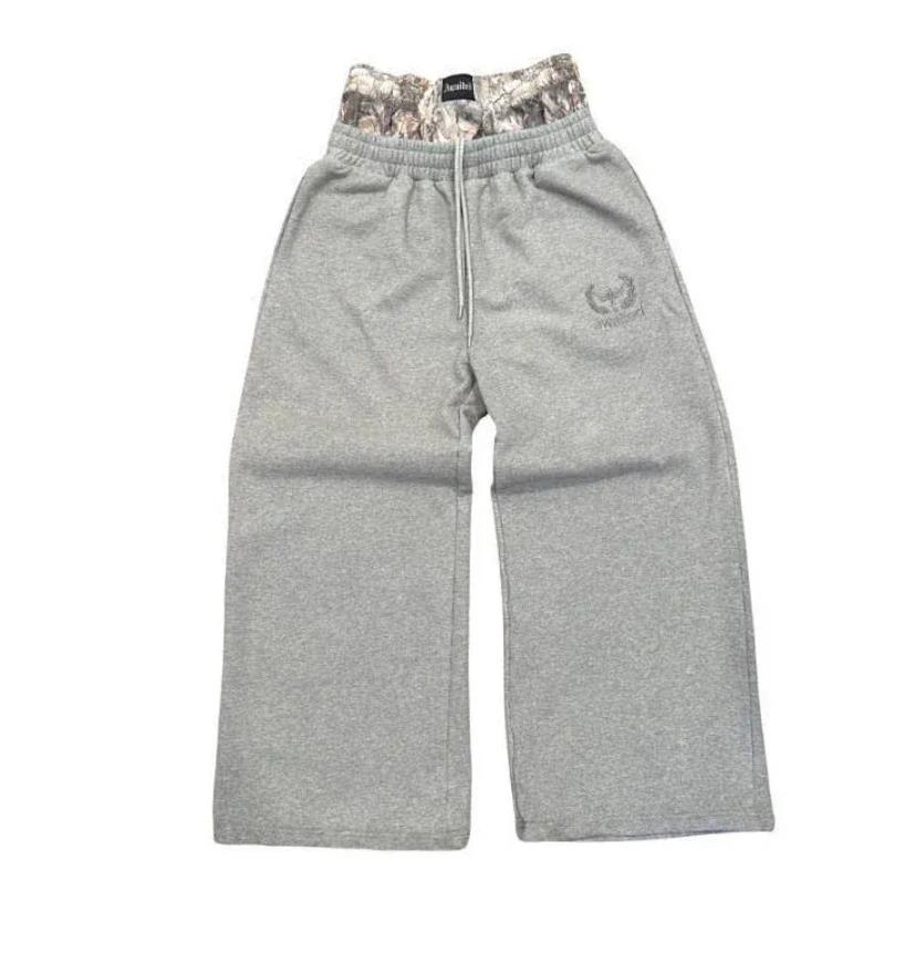 Sweatpants Mens Pants Designers Streetwear Wide Leg Retro Double Waisted Sweat Embroidered Camouflage Pattern Trend Casual Unisex Baggy Comfortable