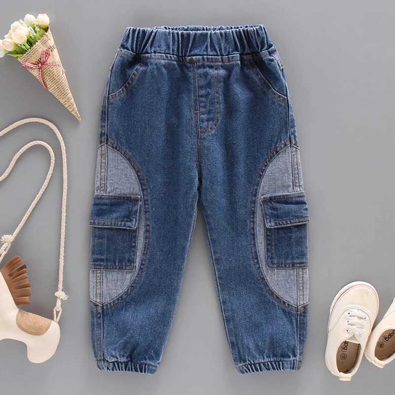 2024 Spring/Summer Boys Fashion Solid Color Combination Work Jeans/Casual Pants 5-10 Years OldW240819