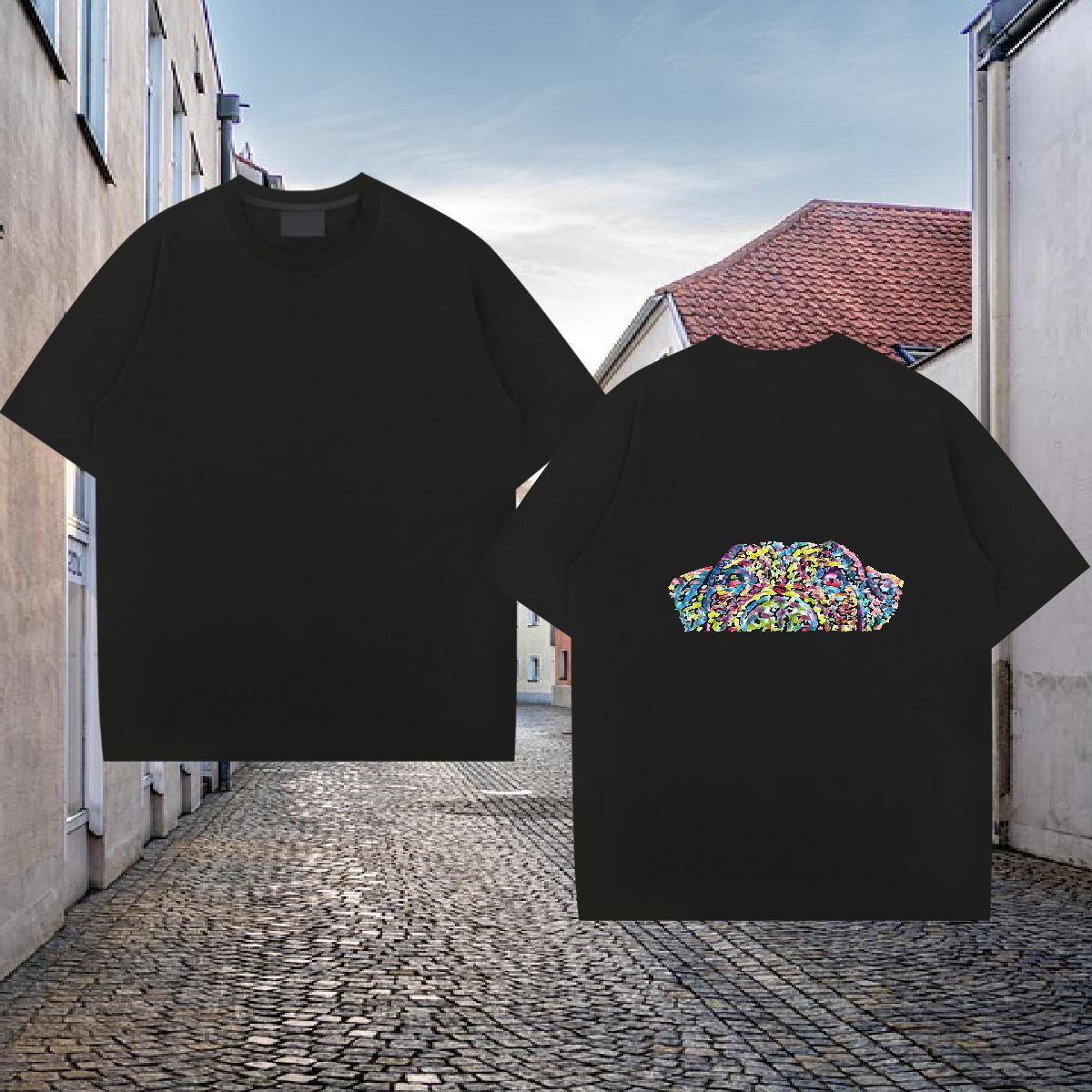 Casual New Men Tops Tees dog Street Wear 230g Cotton Clothes Crew Neck Breathable Soft T-Shirts Customized Print