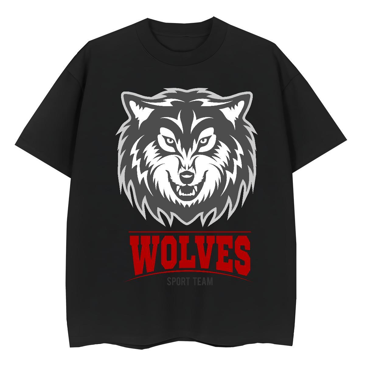 Designer T shirt wolf Breathable Short Sleeve Street Casual Cartoon Print 100% Cotton 230g Tshirts New Arrival Tops Tees