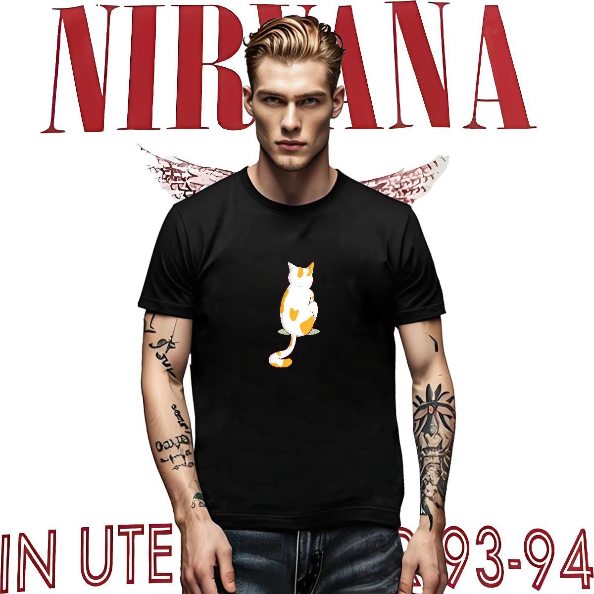 DIY Couples T Shirts cat Beach 100% Cotton 230g Wear Breathable Crew Neck Loose Fit T Shirts Men White Plus Size
