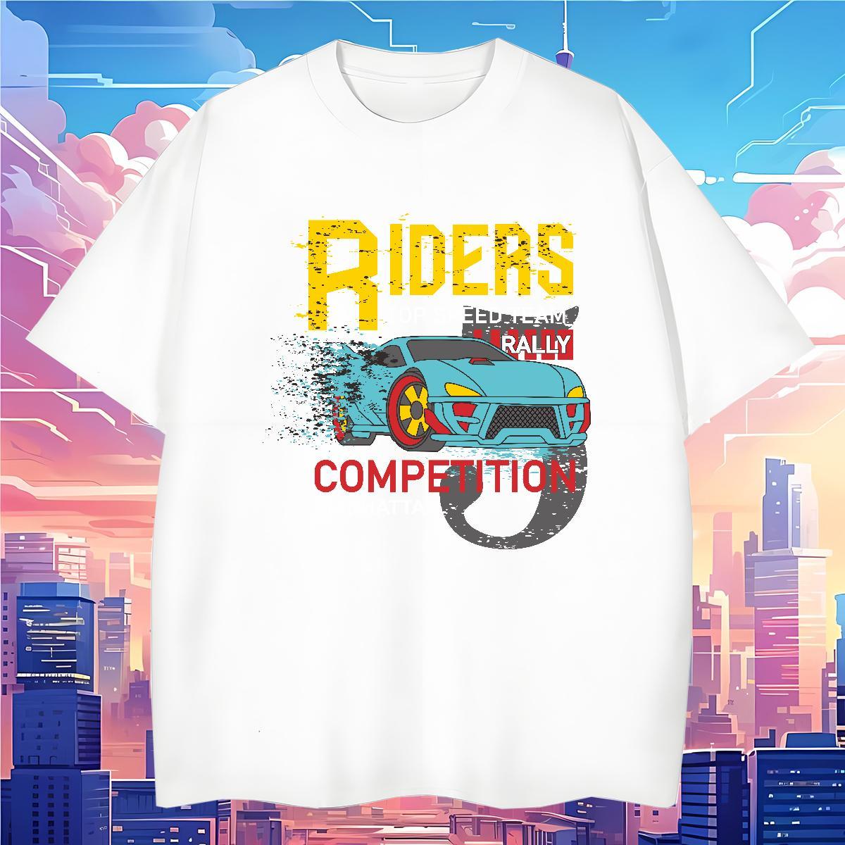 Loose car 230g Cotton Tshirts Outdoor Pure Cotton T Shirt For Man Fashion Skull Clothings